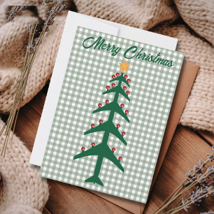 Cartes Pour Fêtes Annuelles Arbre de Noël d'avions & Minimaliste de photo