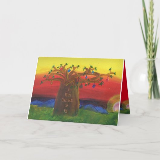 Cartes Pour Fêtes Annuelles Arbre de Noël de baobab (Devant)