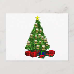 Cartes Pour Fêtes Annuelles Arbre de Noël de bière