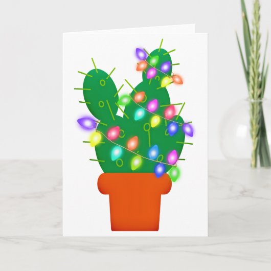 Cartes Pour Fêtes Annuelles arbre de Noël de cactus (Devant)