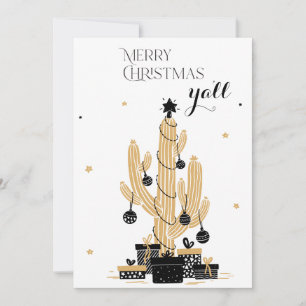 Cartes Pour Fêtes Annuelles Arbre de Noël de Cactus Joyeux Noël Ya'll