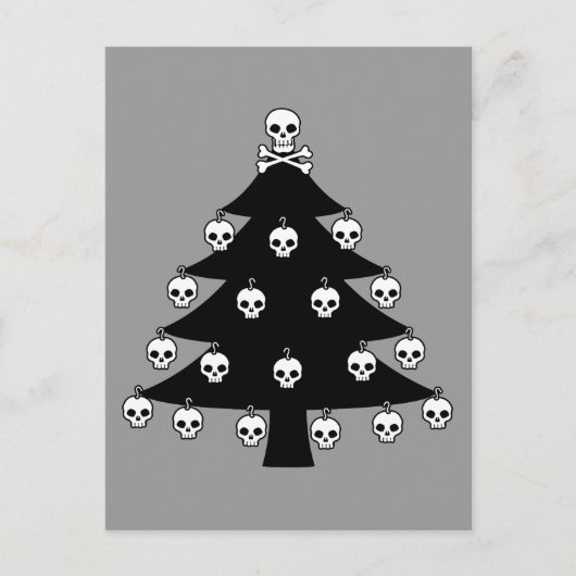 Cartes Pour Fêtes Annuelles Arbre de Noël de crâne (Devant)