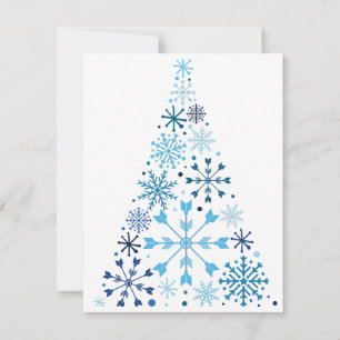 Cartes Pour Fêtes Annuelles Arbre de Noël de Flèche de neige bleue