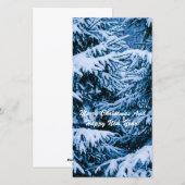 Cartes Pour Fêtes Annuelles Arbre de Noël de la forêt d'hiver (Devant / Derrière)