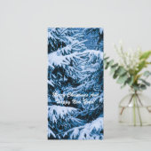 Cartes Pour Fêtes Annuelles Arbre de Noël de la forêt d'hiver (Debout devant)