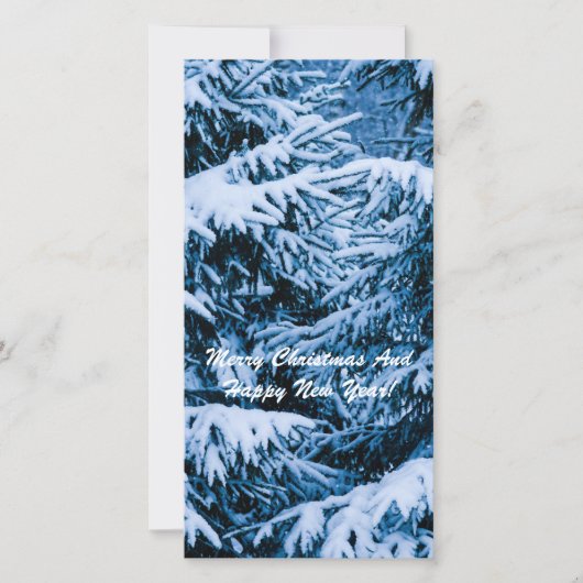 Cartes Pour Fêtes Annuelles Arbre de Noël de la forêt d'hiver (Devant)
