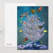 Cartes Pour Fêtes Annuelles Arbre de Noël de la mer (Devant / Derrière)