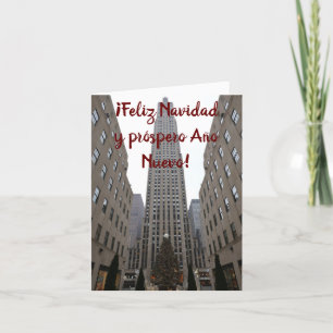 Cartes Pour Fêtes Annuelles Arbre de Noël de la Plaza Rockefeller espagnole