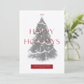 Cartes Pour Fêtes Annuelles Arbre de Noël de l'entreprise (Debout devant)