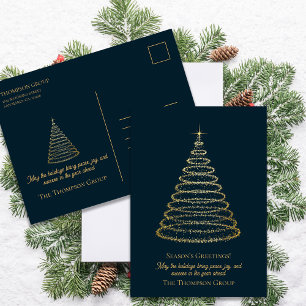 Cartes Pour Fêtes Annuelles Arbre de Noël de l'entreprise Salutation commercia