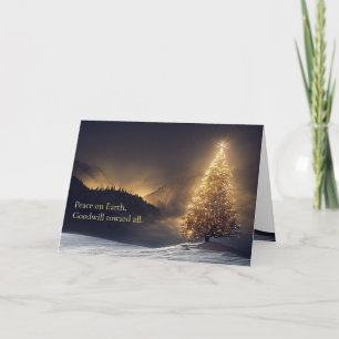 Cartes Pour Fêtes Annuelles Arbre de Noël de montagne