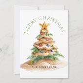 Cartes Pour Fêtes Annuelles Arbre de Noël de plage (Devant)