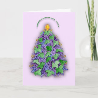 Cartes Pour Fêtes Annuelles Arbre de Noël de raisins de Napa Valley
