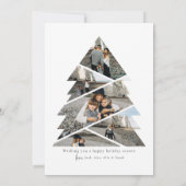 Cartes Pour Fêtes Annuelles Arbre de Noël de script moderne - 6 photo Collage (Dos)