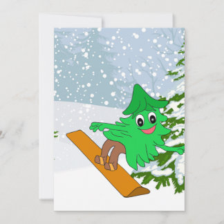 Cartes Pour Fêtes Annuelles Arbre de Noël de snowboarding