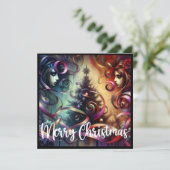 Cartes Pour Fêtes Annuelles Arbre de Noël de style gothique (Debout devant)