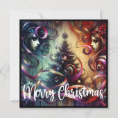 Cartes Pour Fêtes Annuelles Arbre de Noël de style gothique (Devant)