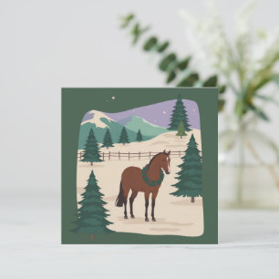 Cartes Pour Fêtes Annuelles Arbre de Noël de style rétro années 90 Cheval de N