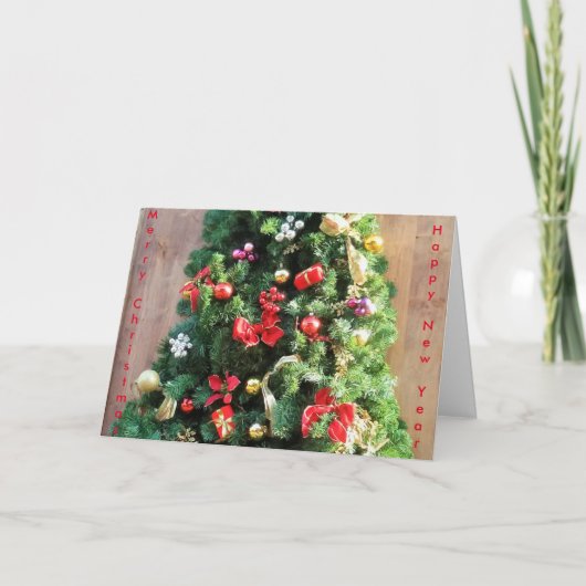 Cartes Pour Fêtes Annuelles Arbre de Noël décoré (Devant)
