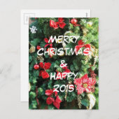 Cartes Pour Fêtes Annuelles Arbre de Noël décoré (Devant / Derrière)