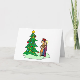 Cartes Pour Fêtes Annuelles Arbre de Noël des admires de la famille