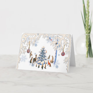 Cartes Pour Fêtes Annuelles Arbre de Noël des animaux