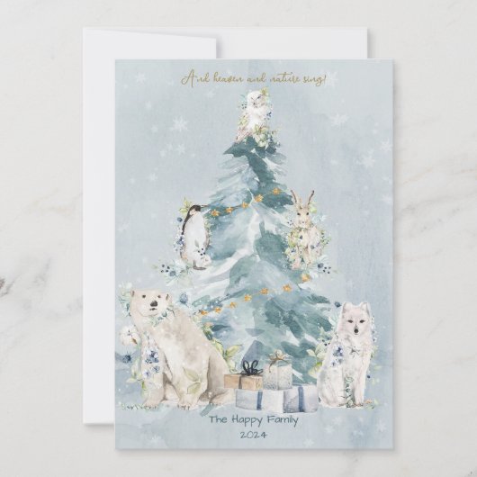 Cartes Pour Fêtes Annuelles Arbre de Noël d'hiver (Devant)