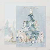 Cartes Pour Fêtes Annuelles Arbre de Noël d'hiver (Devant / Derrière)