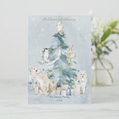 Cartes Pour Fêtes Annuelles Arbre de Noël d'hiver (Debout devant)