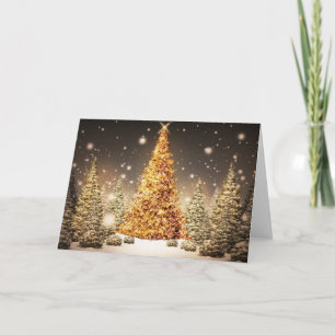 Cartes Pour Fêtes Annuelles Arbre de Noël d'or