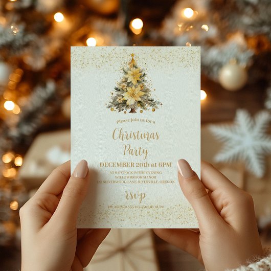 Cartes Pour Fêtes Annuelles Arbre de Noël doré