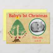 Cartes Pour Fêtes Annuelles Arbre de Noël du bébé (Devant / Derrière)