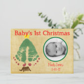 Cartes Pour Fêtes Annuelles Arbre de Noël du bébé (Debout devant)