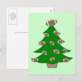 Cartes Pour Fêtes Annuelles Arbre de Noël du football (Devant / Derrière)