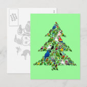 Cartes Pour Fêtes Annuelles Arbre de Noël du perroquet (Devant / Derrière)