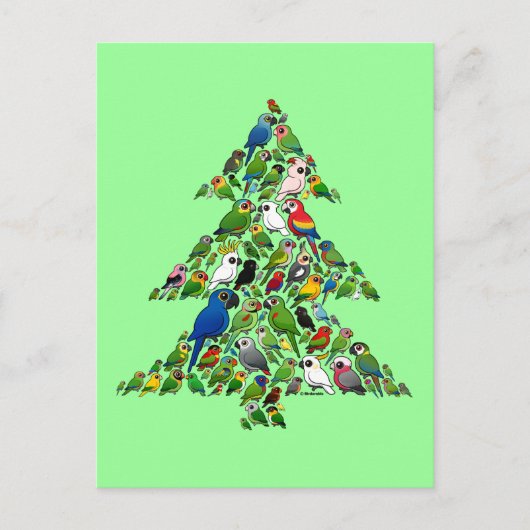 Cartes Pour Fêtes Annuelles Arbre de Noël du perroquet (Devant)