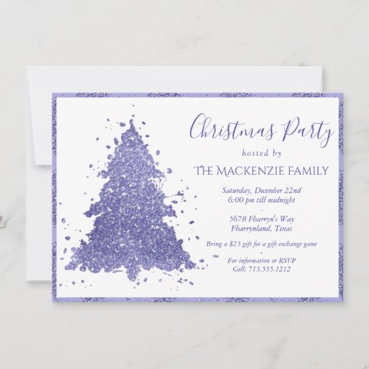 Cartes Pour Fêtes Annuelles Arbre de Noël élégant | Charming Purple Party (Devant)
