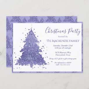 Cartes Pour Fêtes Annuelles Arbre de Noël élégant   Charming Purple Party