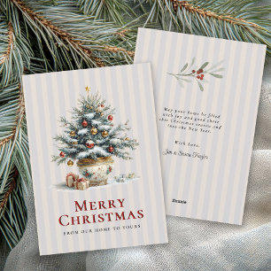 Cartes Pour Fêtes Annuelles Arbre de Noël élégant en pot de porcelaine