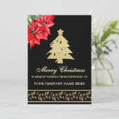 CARTES POUR FÊTES ANNUELLES ARBRE DE NOËL ÉLÉGANT MODERNE À L'AQUARELLE POINSE (Debout devant)