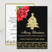 CARTES POUR FÊTES ANNUELLES ARBRE DE NOËL ÉLÉGANT MODERNE À L'AQUARELLE POINSE (Devant / Derrière)