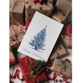 Cartes Pour Fêtes Annuelles Arbre de Noël en bleu Delft