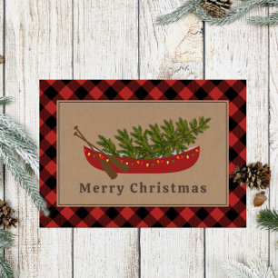 Cartes Pour Fêtes Annuelles Arbre de Noël en canoë