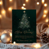 Cartes Pour Fêtes Annuelles Arbre de Noël en écriture dorée 