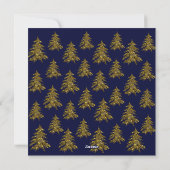 Cartes Pour Fêtes Annuelles Arbre de Noël en or brillant sur Noël bleu (Dos)