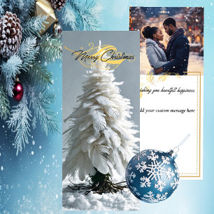 Cartes Pour Fêtes Annuelles Arbre de Noël en plumes modernes Photo