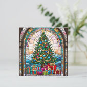 Cartes Pour Fêtes Annuelles Arbre de Noël en verre tendu avec présentoirs (Debout devant)