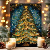 Cartes Pour Fêtes Annuelles Arbre de Noël en vitrail