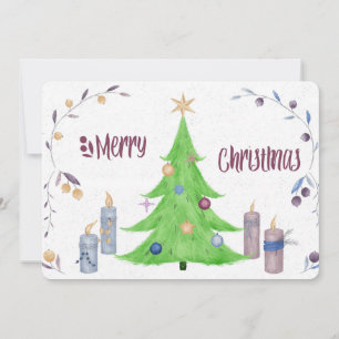 Cartes Pour Fêtes Annuelles Arbre de Noël et bougies
