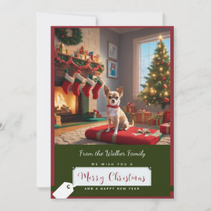 Cartes Pour Fêtes Annuelles Arbre de Noël et Chihuahua